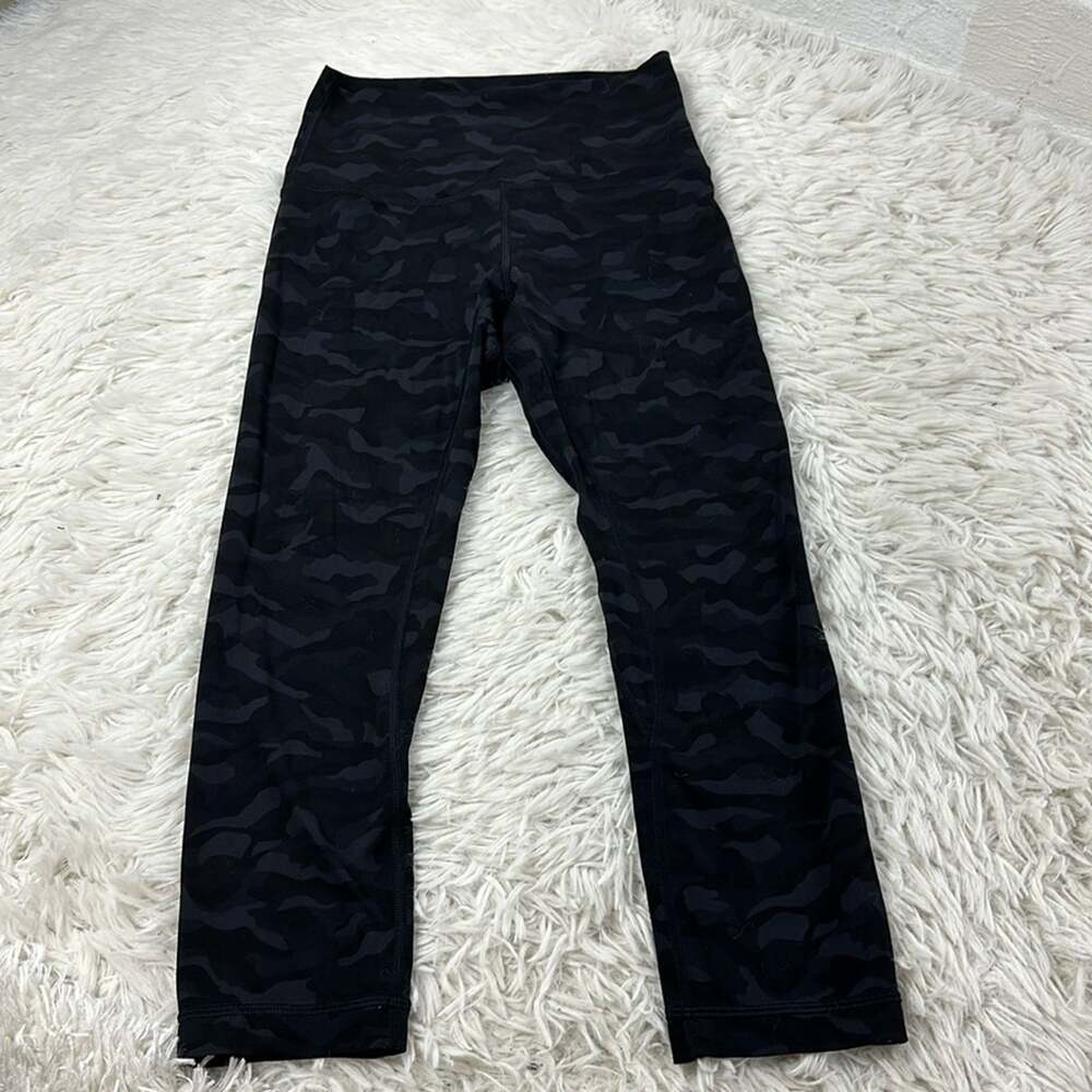 Lululemon Align Crop *21" Sequoia Camo Print Deep Coal Black
